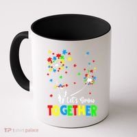 Let's Grow Together Puzzle Flowers Autism Support Cute Gift Coffee Mug thumb 0