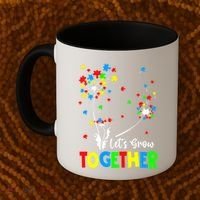 Let's Grow Together Puzzle Flowers Autism Support Cute Gift Coffee Mug thumb 2