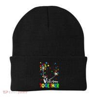 Let's Grow Together Puzzle Flowers Autism Support Cute Gift Beanie thumb 0