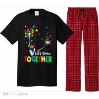 Let's Grow Together Puzzle Flowers Autism Support Cute Gift Pajama Set thumb 0