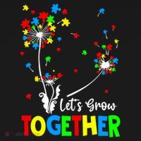Let's Grow Together Puzzle Flowers Autism Support Cute Gift Women's Hoodie thumb 2