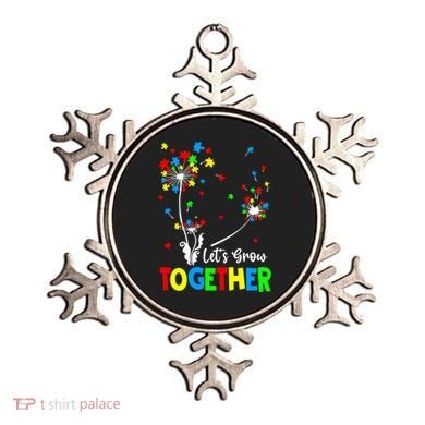Let's Grow Together Puzzle Flowers Autism Support Cute Gift Ornament