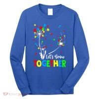 Let's Grow Together Puzzle Flowers Autism Support Cute Gift Long Sleeve Shirt thumb 0