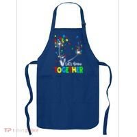 Let's Grow Together Puzzle Flowers Autism Support Cute Gift Apron thumb 0