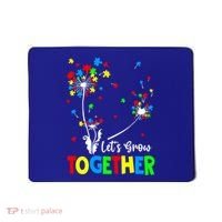 Let's Grow Together Puzzle Flowers Autism Support Cute Gift Mousepad thumb 0