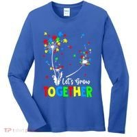 Let's Grow Together Puzzle Flowers Autism Support Cute Gift Women's Long Sleeve Shirt thumb 0