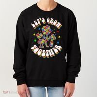 Let's Grow Together Puzzle Flowers Autism Support Great Gift Women's Sweatshirt thumb 0