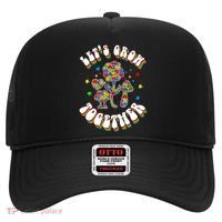 Let's Grow Together Puzzle Flowers Autism Support Great Gift Hat thumb 0