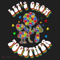 Let's Grow Together Puzzle Flowers Autism Support Great Gift Golf Towel thumb 3