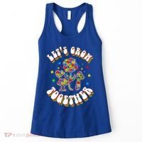 Let's Grow Together Puzzle Flowers Autism Support Great Gift Women's Tank Top thumb 0