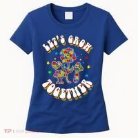 Let's Grow Together Puzzle Flowers Autism Support Great Gift Women's T-Shirt thumb 0