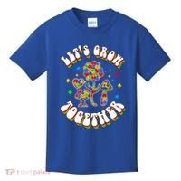 Let's Grow Together Puzzle Flowers Autism Support Great Gift Kids T-Shirt thumb 0