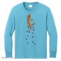Leopard Gecko Tracks Lizard Lover Gift Meaningful Gift Kids Long Sleeve Shirt thumb 0