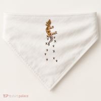 Leopard Gecko Tracks Lizard Lover Gift Meaningful Gift USA-Made Doggie Bandana thumb 0