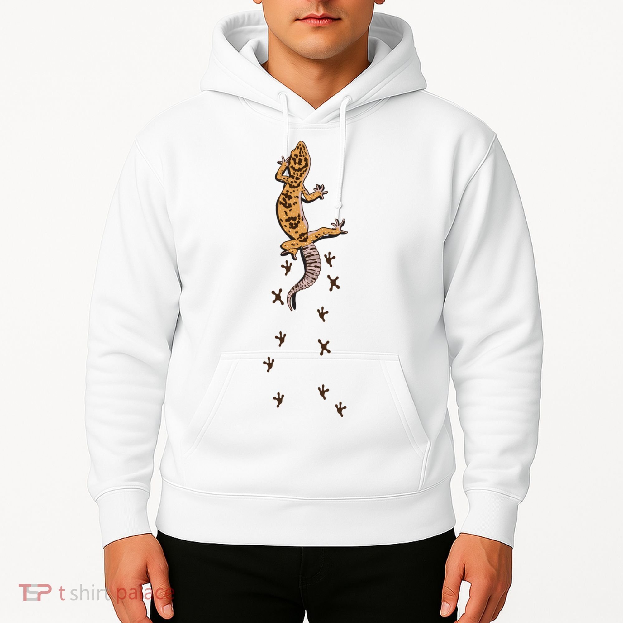 Leopard Gecko Tracks Lizard Lover Gift Meaningful Gift Hoodie