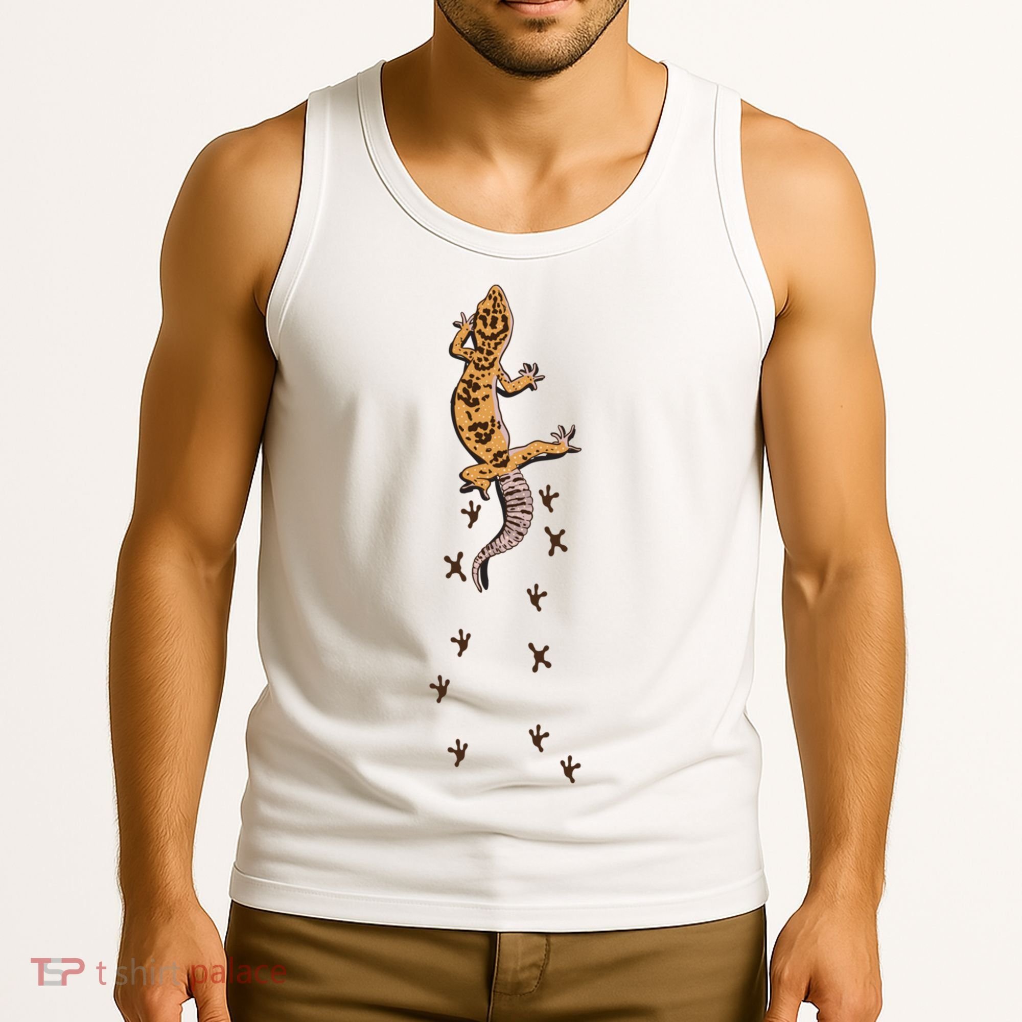 Leopard Gecko Tracks Lizard Lover Gift Meaningful Gift Tank Top