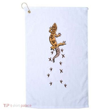 Leopard Gecko Tracks Lizard Lover Gift Meaningful Gift Golf Towel