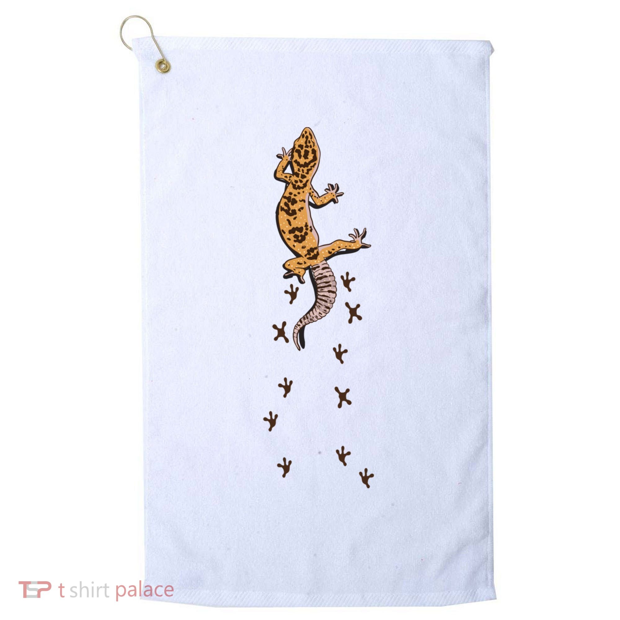 Leopard Gecko Tracks Lizard Lover Gift Meaningful Gift Golf Towel