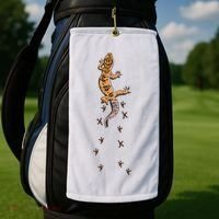 Leopard Gecko Tracks Lizard Lover Gift Meaningful Gift Golf Towel thumb 2
