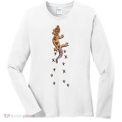 Leopard Gecko Tracks Lizard Lover Gift Meaningful Gift Women's Long Sleeve Shirt