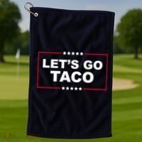 Lets Go Taco Funny Donald Trump Golf Towel thumb 1