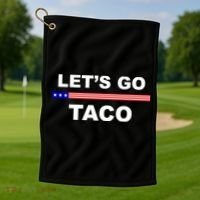 Let's Go Taco Funny Trump Always Chickens Out Golf Towel thumb 1