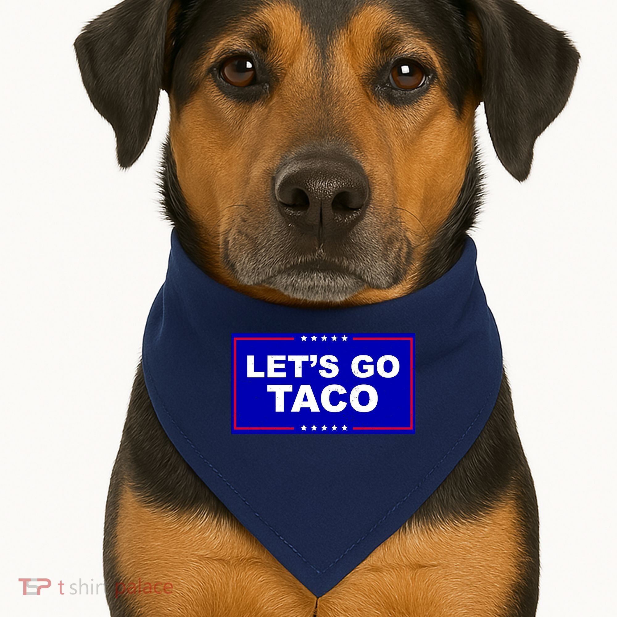 Let's Go Taco Trump Distressed USA-Made Doggie Bandana