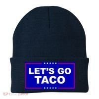 Let's Go Taco Trump Distressed Beanie thumb 0