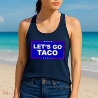 Let's Go Taco Trump Distressed Women's Tank Top thumb 2