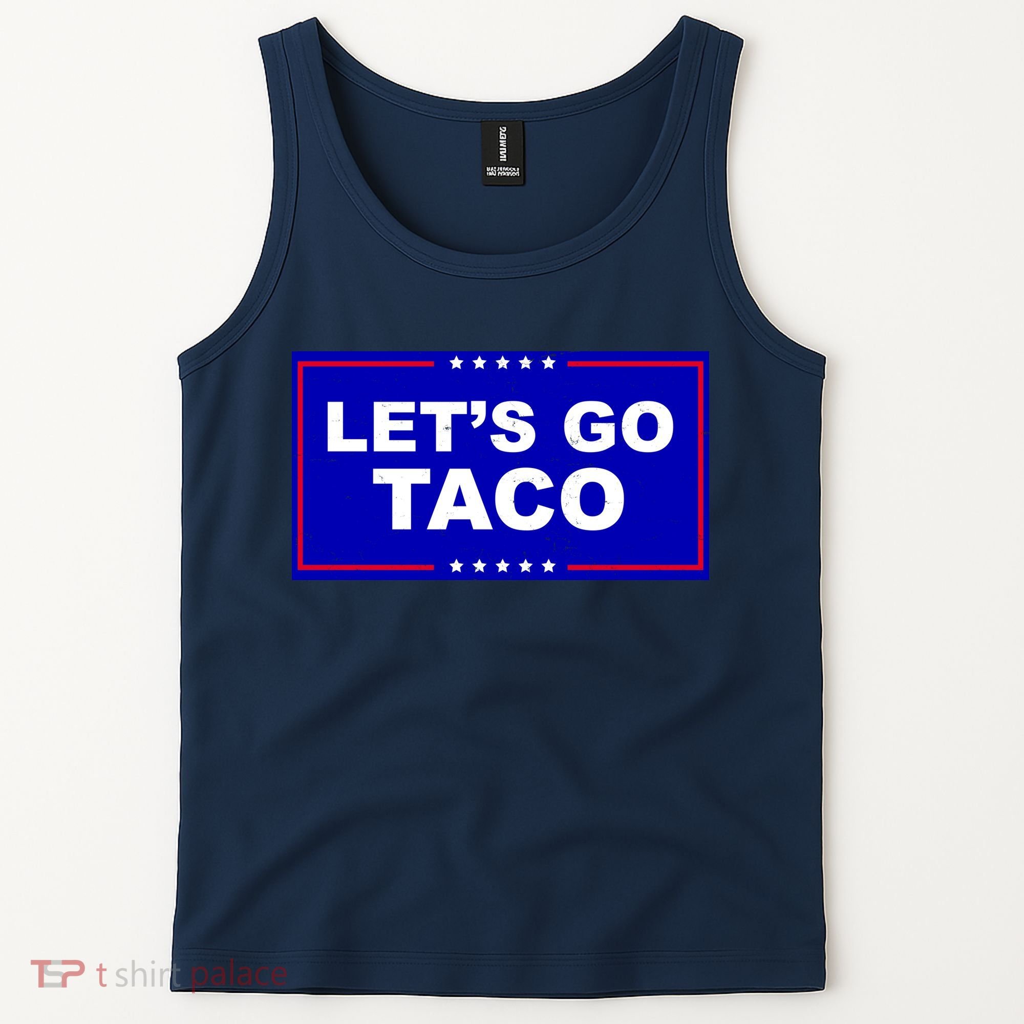 Let's Go Taco Trump Distressed Tank Top