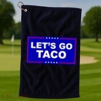 Let's Go Taco Trump Distressed Golf Towel thumb 1