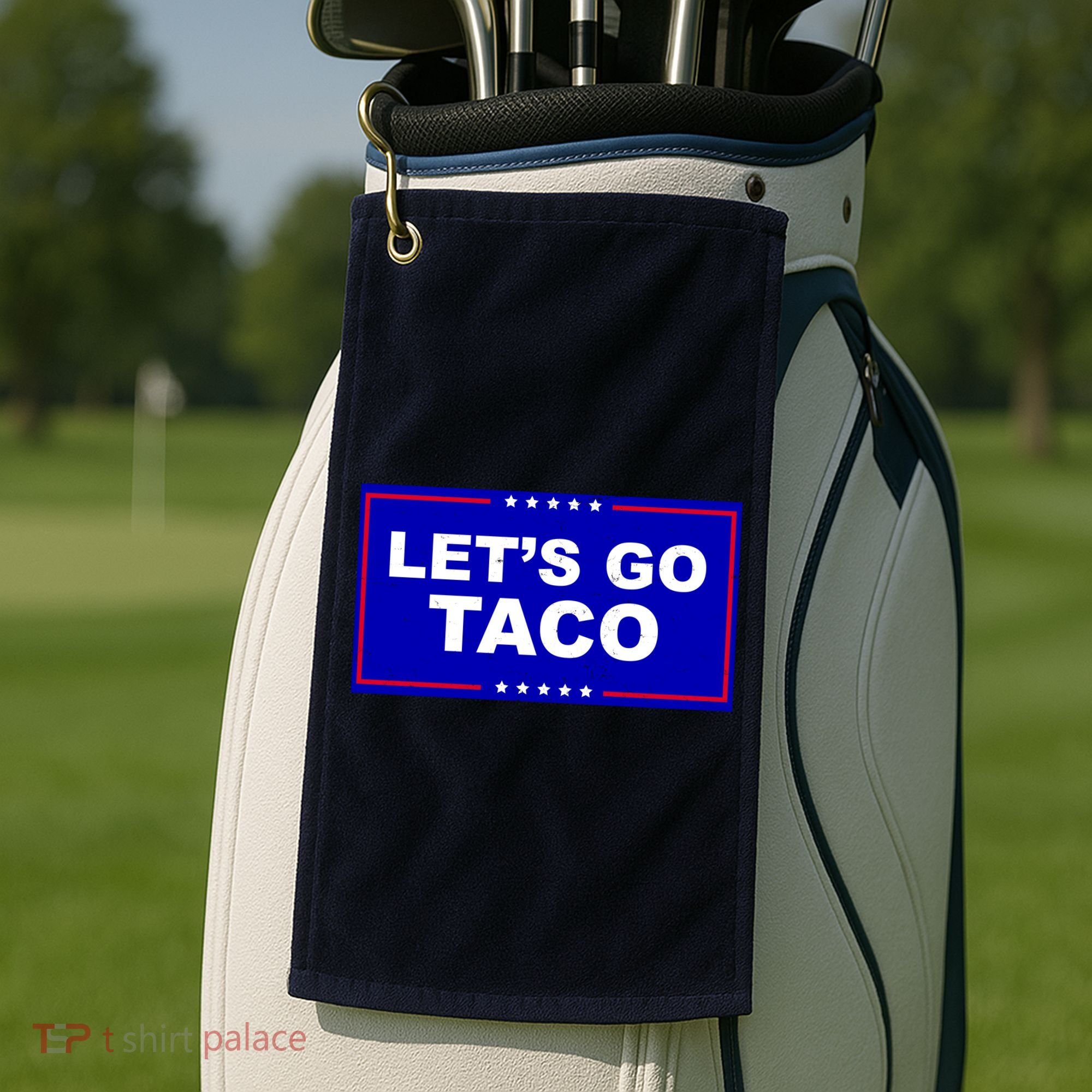 Let's Go Taco Trump Distressed Golf Towel