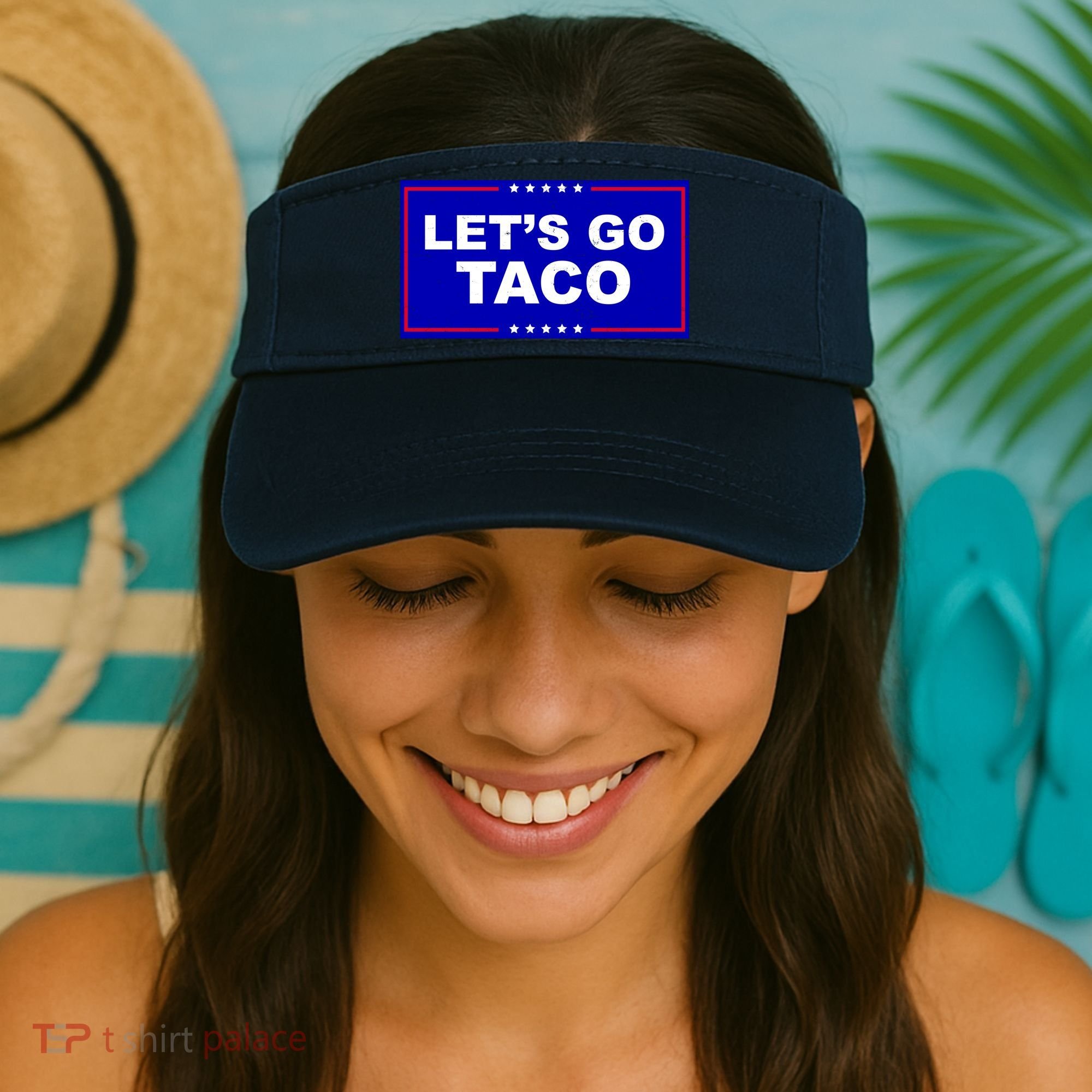 Let's Go Taco Trump Distressed Visor