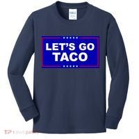 Let's Go Taco Trump Distressed Kids Long Sleeve Shirt thumb 0