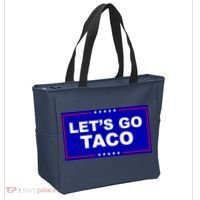 Let's Go Taco Trump Distressed Tote Bag thumb 2