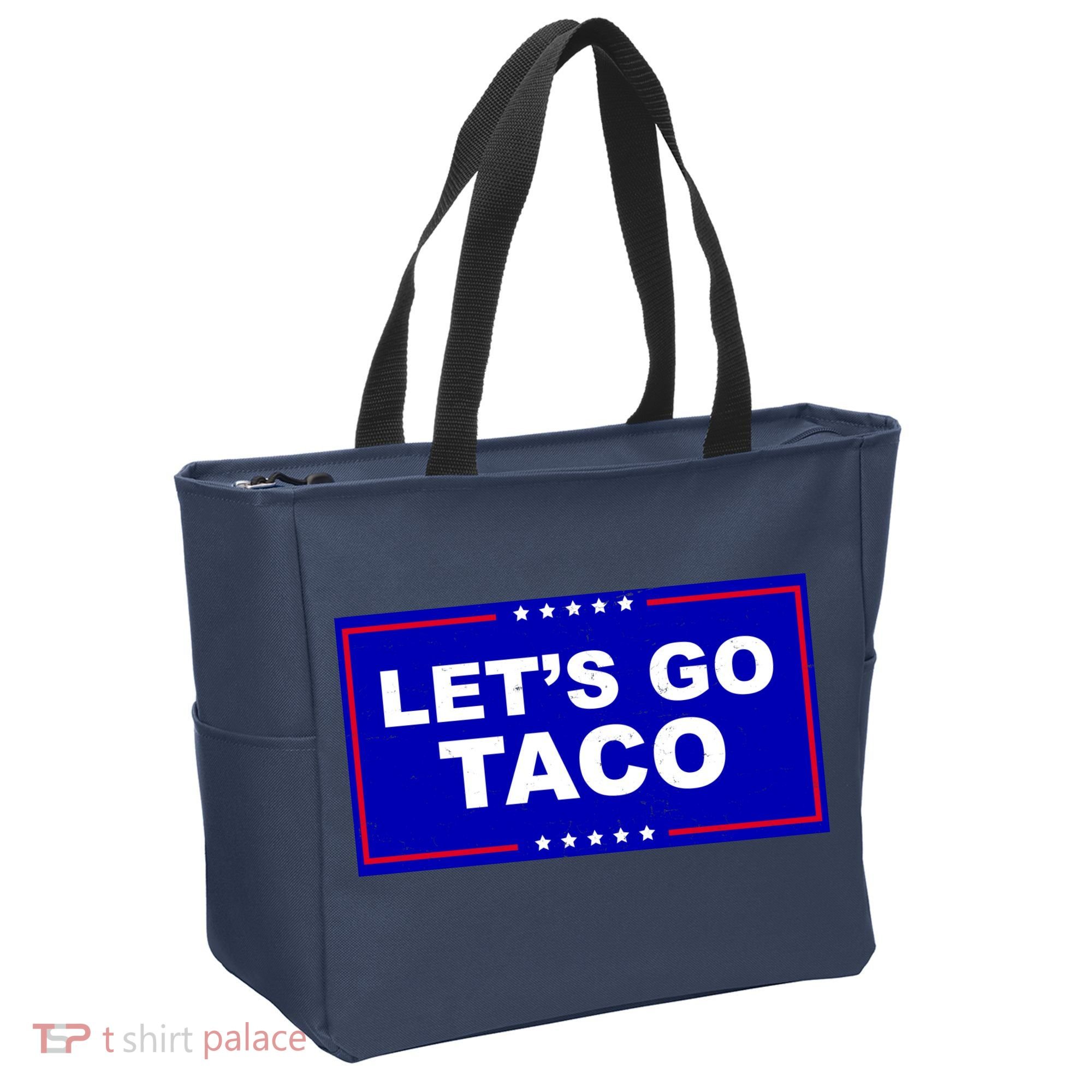 Let's Go Taco Trump Distressed Tote Bag