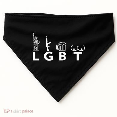 LGTB Lady Liberty Guns Beer Tits Funny USA-Made Doggie Bandana