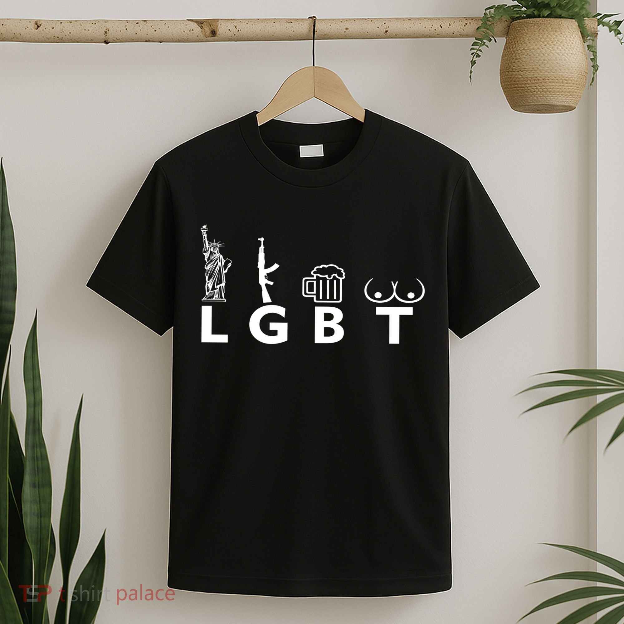LGTB Lady Liberty Guns Beer Tits Funny T-Shirt