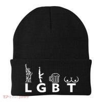 LGTB Lady Liberty Guns Beer Tits Funny Beanie thumb 0
