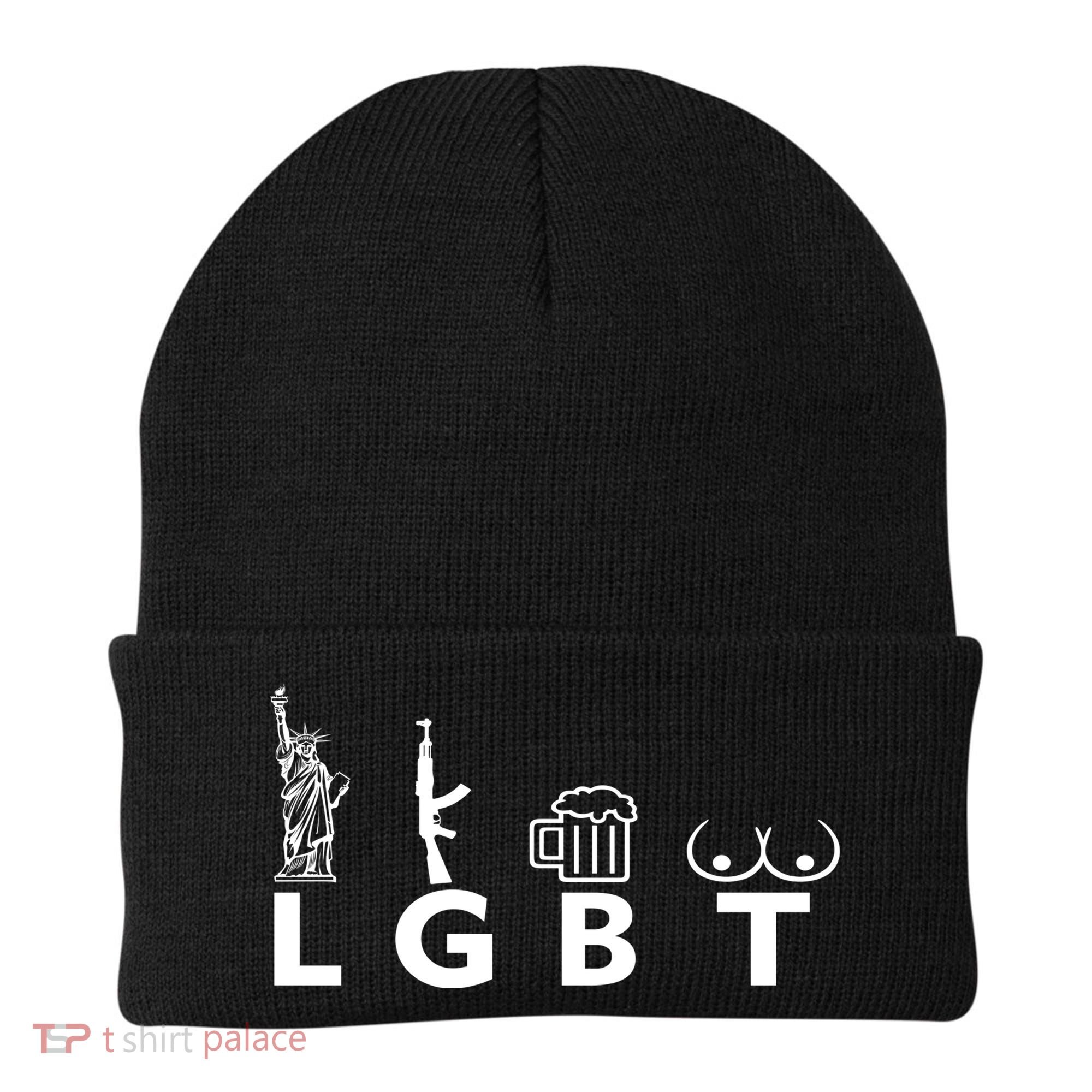 LGTB Lady Liberty Guns Beer Tits Funny Beanie