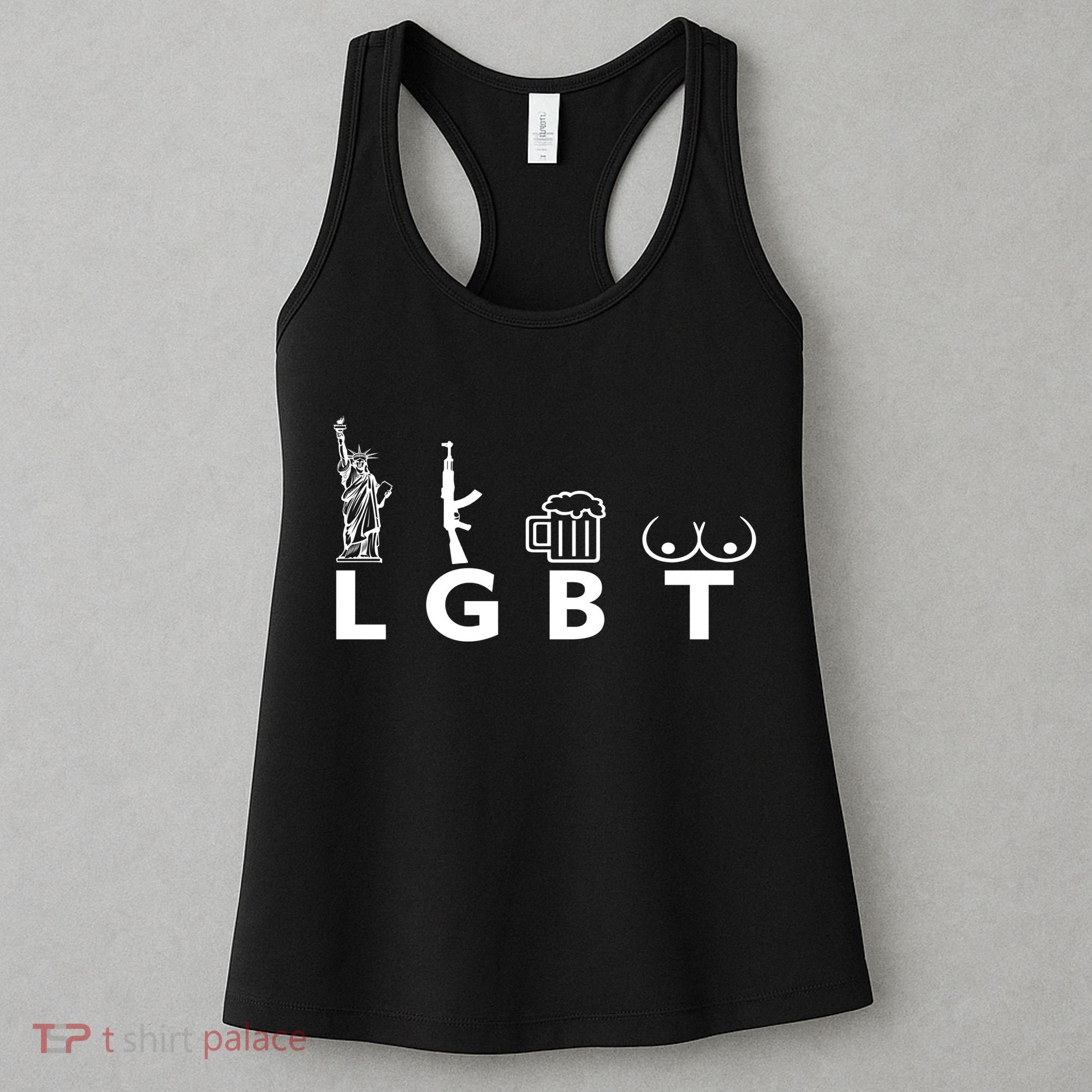 LGTB Lady Liberty Guns Beer Tits Funny Women's Tank Top