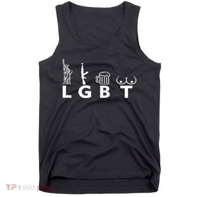 LGTB Lady Liberty Guns Beer Tits Funny Tank Top
