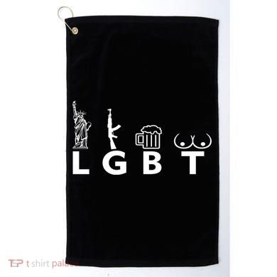LGTB Lady Liberty Guns Beer Tits Funny Golf Towel