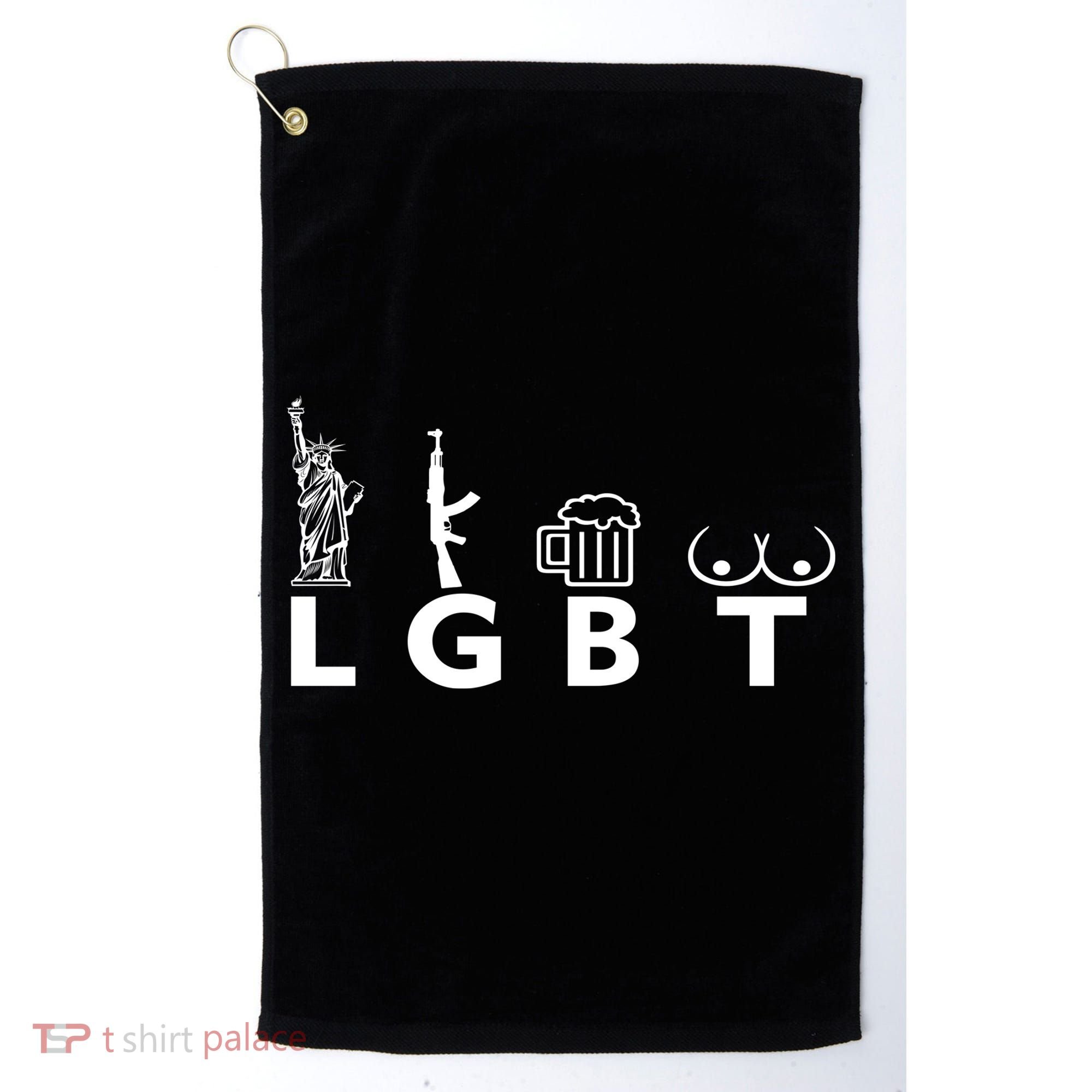 LGTB Lady Liberty Guns Beer Tits Funny Golf Towel