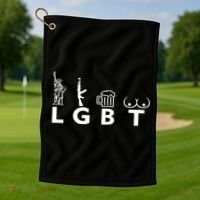 LGTB Lady Liberty Guns Beer Tits Funny Golf Towel thumb 1