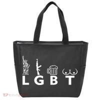 LGTB Lady Liberty Guns Beer Tits Funny Tote Bag thumb 0