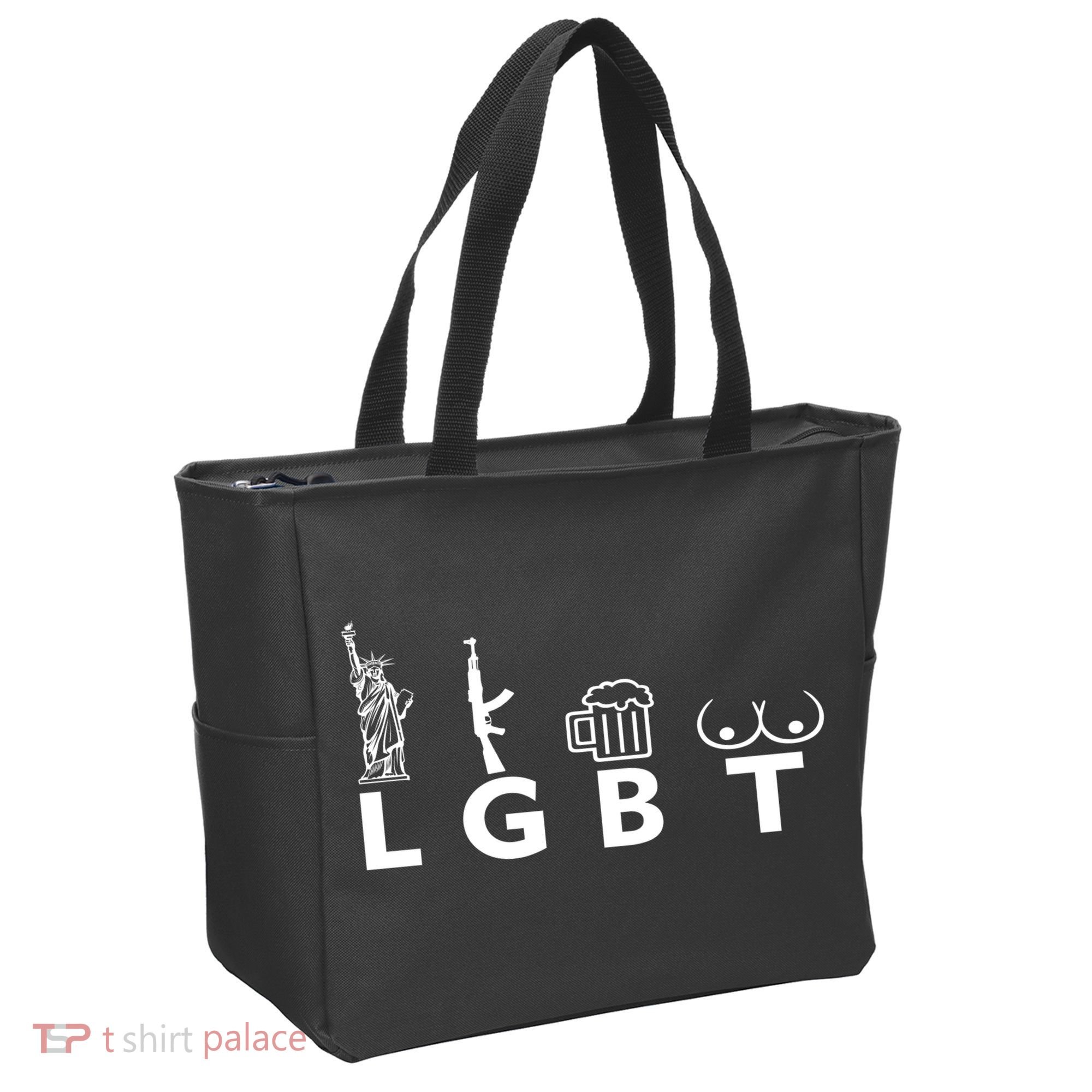 LGTB Lady Liberty Guns Beer Tits Funny Tote Bag