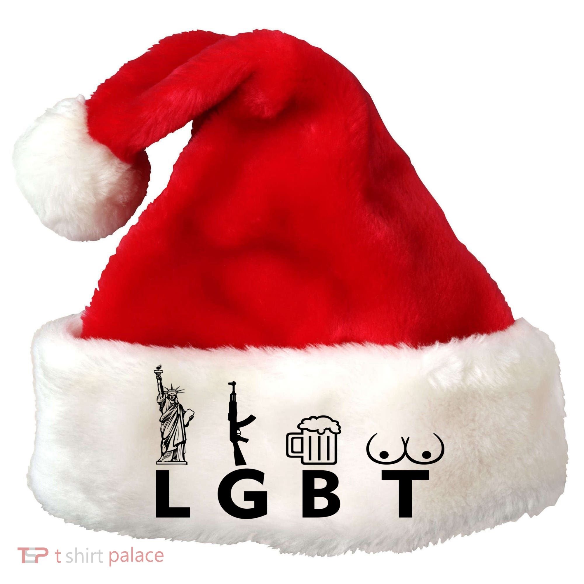 LGTB Lady Liberty Guns Beer Tits Funny Santa Hat