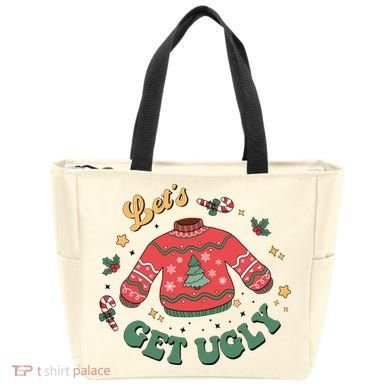 Lets Get Ugly Funny Christmas Tote Bag