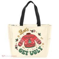 Lets Get Ugly Funny Christmas Tote Bag thumb 0